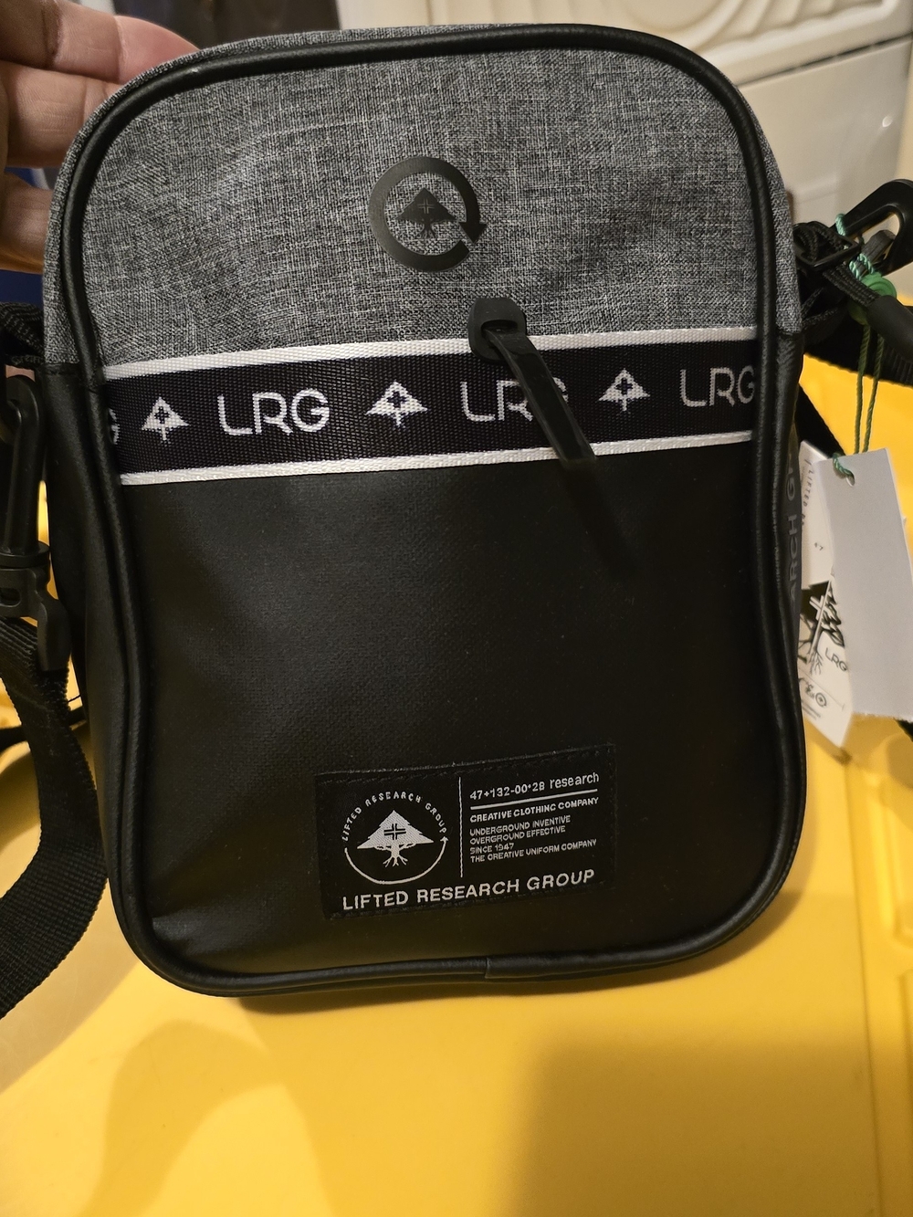 LRG Men's Black & Gray Crossbody Bag - Lifted Research Group